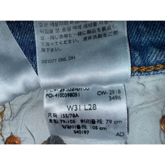 Levi's Premium 501 Skinny W 31 L 28 Fringed ankle - Picture 4 of 7